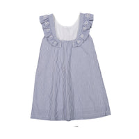 Sonia Rykiel Blue Seersucker Ruffle Esterina Dress