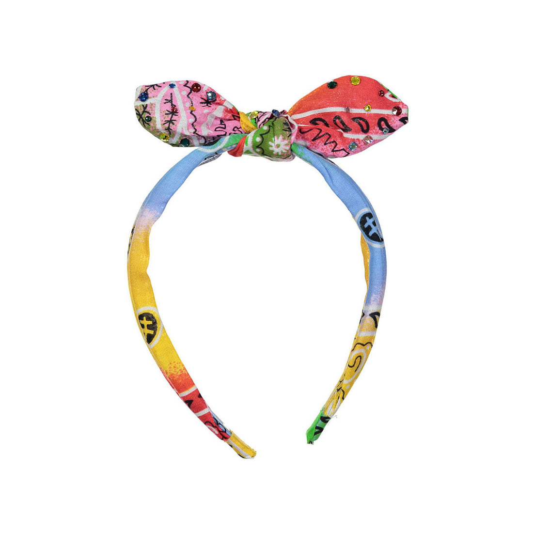Bari Lynn Yellow Tie Dye Crystallized Headband