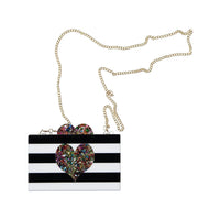 Bari Lynn Striped Confetti Acrylic Box Bag