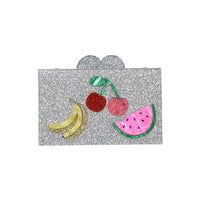 Bari Lynn Silver Fruit Acrylic Box Bag