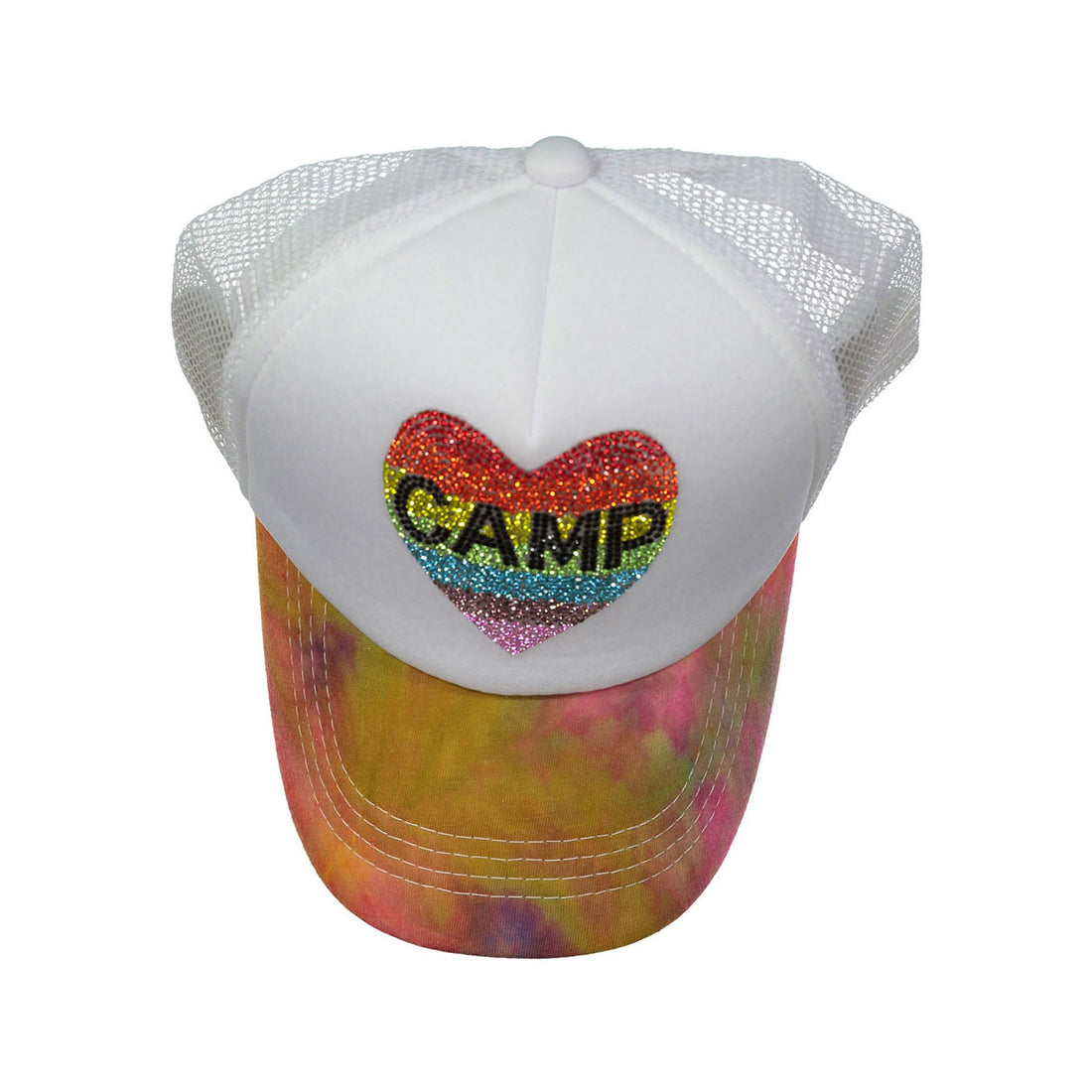 Bari Lynn White Tie Dye Camp Cap