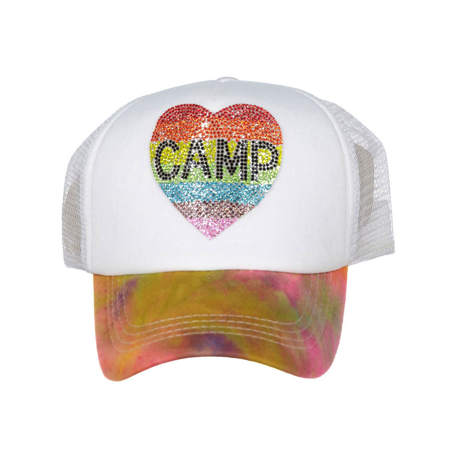 Bari Lynn White Tie Dye Camp Cap
