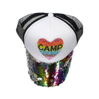 Bari Lynn Black Sequins Camp Cap