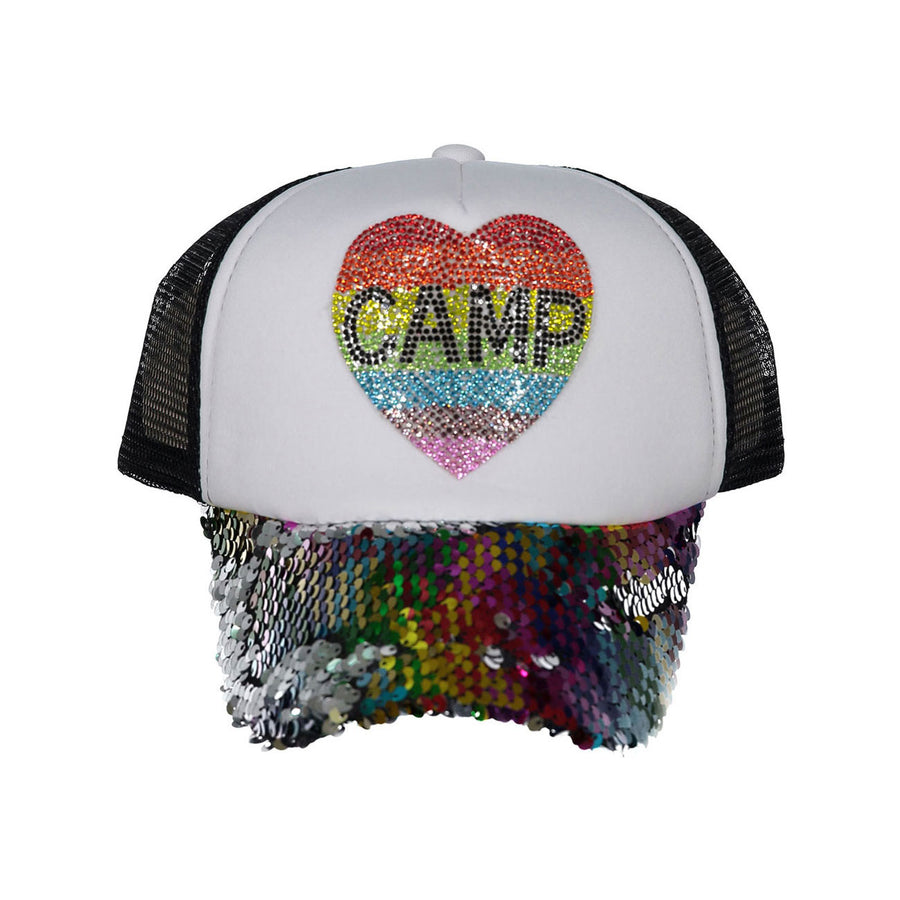 Bari Lynn Black Sequins Camp Cap