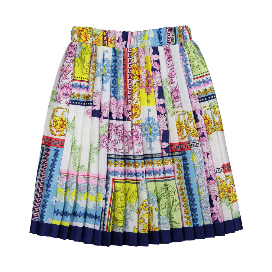 Loredana Violet Print Pleated Skirt