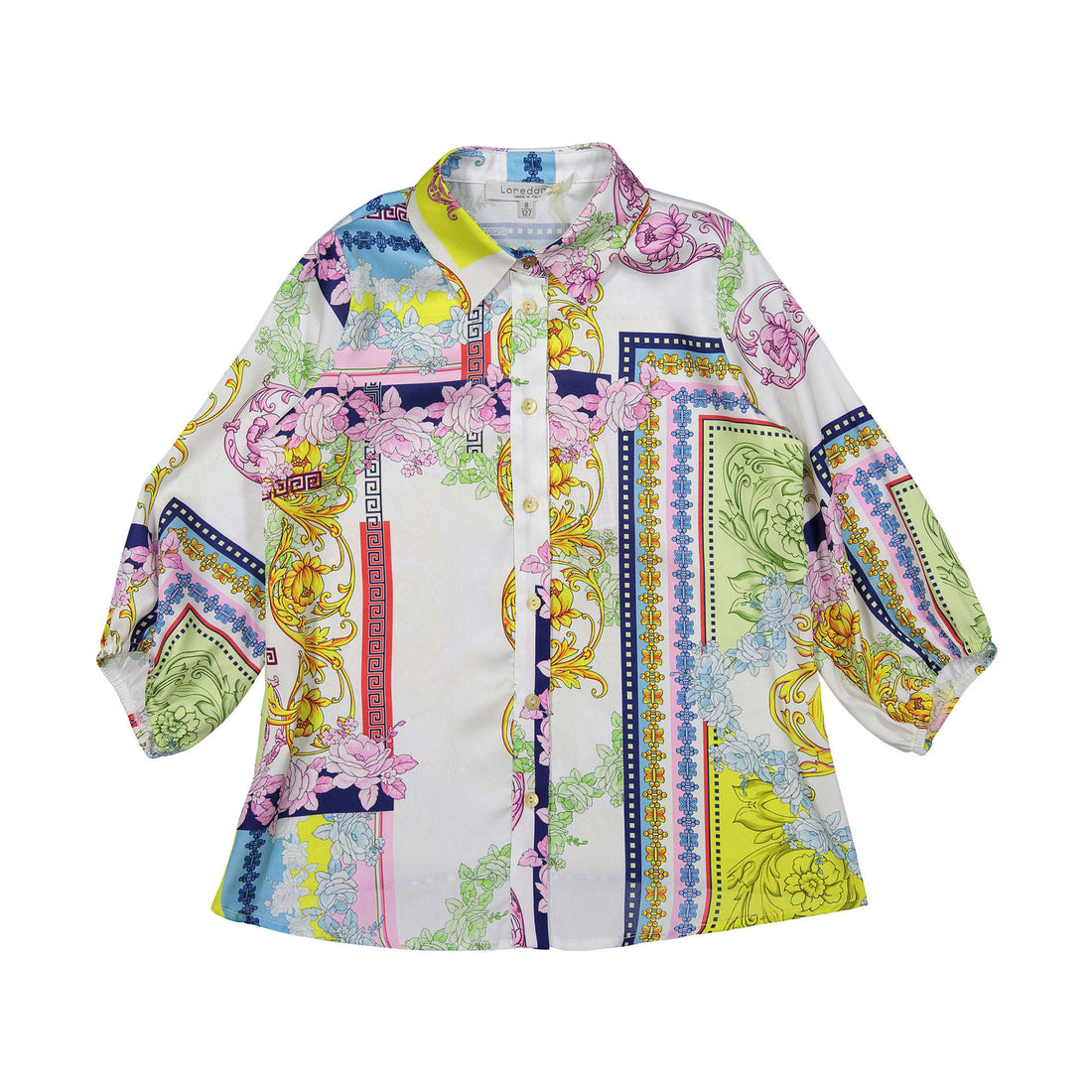 Loredana Violet Print Long Sleeve Blouse