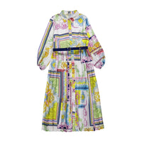 Loredana Violet Print Belted Shirt Dress