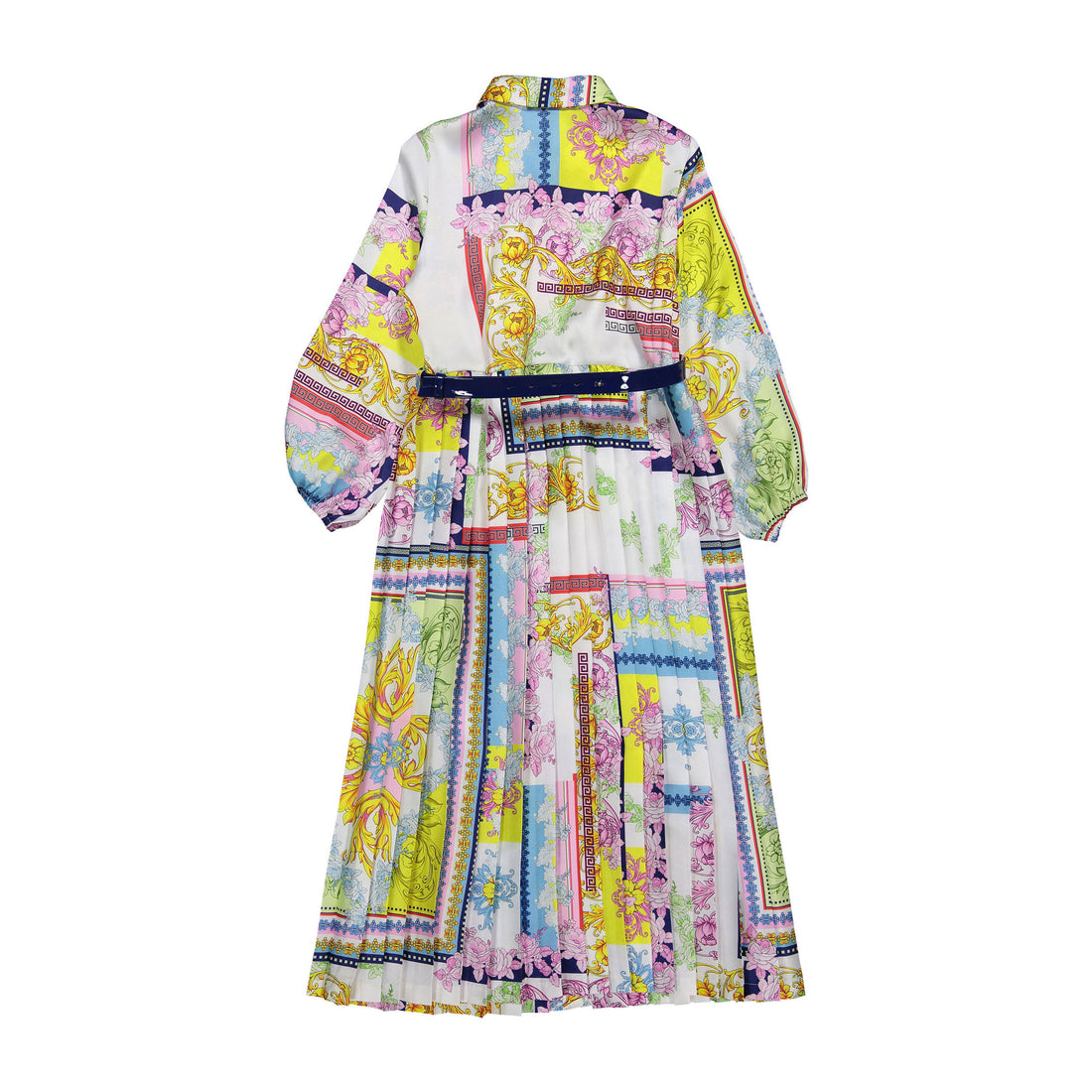 Loredana Violet Print Belted Shirt Dress