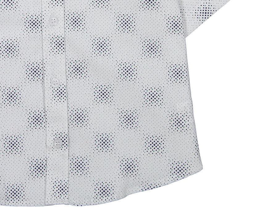 Boys and Arrows Blue Diamond Print Short Sleeve Shirt