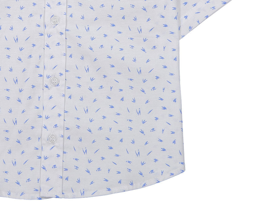Boys and Arrows Medium Blue Sketch Short Sleeve Shirt