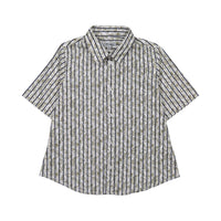 Boys and Arrows Navy Stripe Green Floral Short Sleeve Shirt