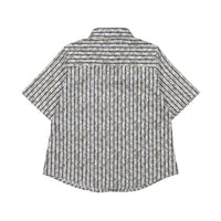 Boys and Arrows Navy Stripe Green Floral Short Sleeve Shirt