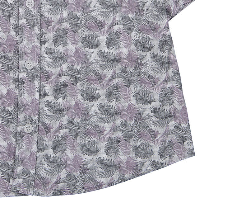 Boys and Arrows Purple Leaves Short Sleeve Shirt