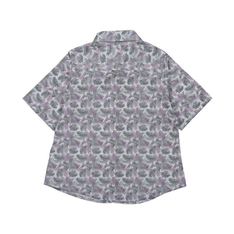 Boys and Arrows Purple Leaves Short Sleeve Shirt