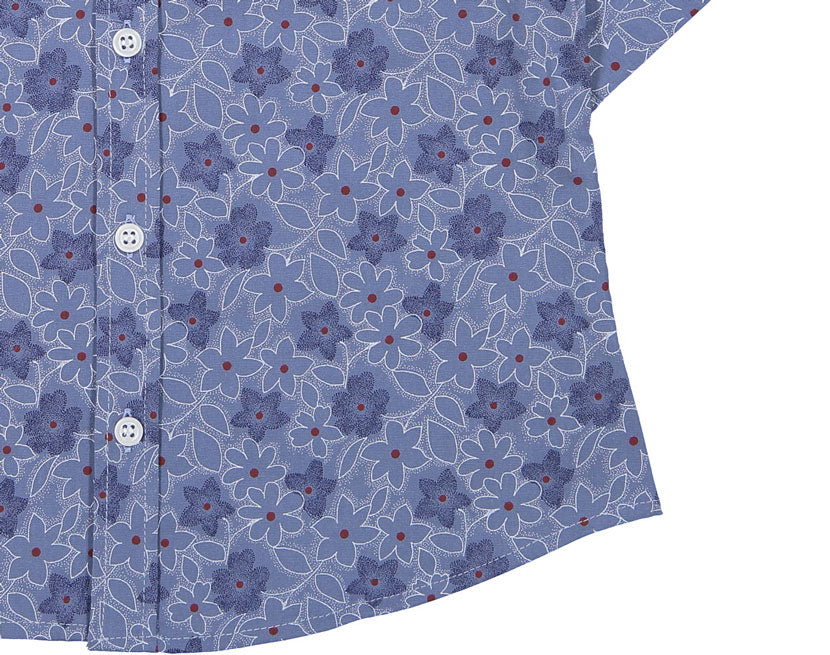 Boys and Arrows Blue Flowers Short Sleeve Shirt
