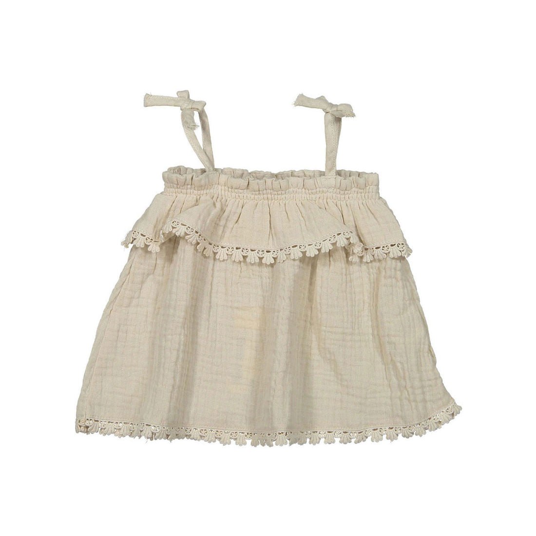 Rylee and Cru Natural Ruffle Tube Top