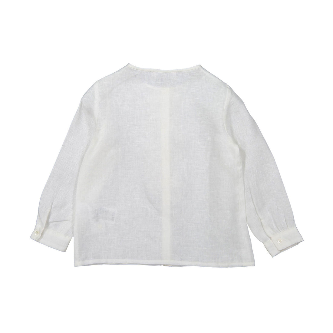 Bonpoint White Linen Lurex Ruffle Naelle Blouse