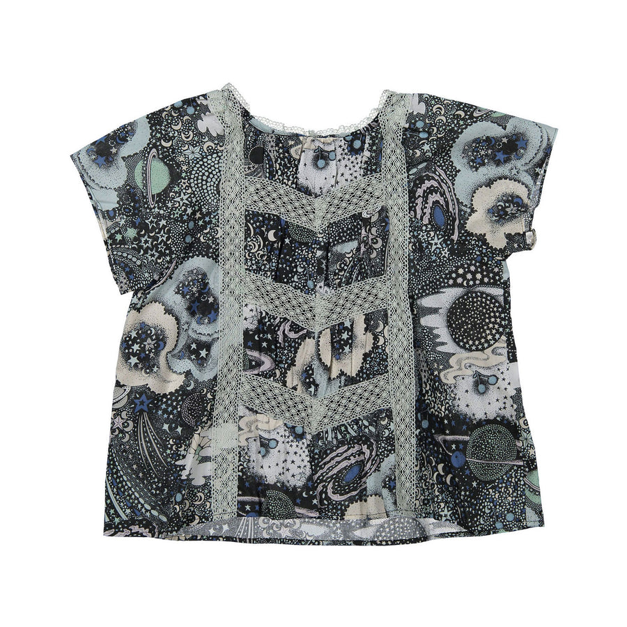 Bonpoint Black Solar Print Chevron Nellia Blouse