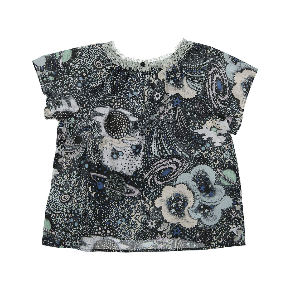 Bonpoint Black Solar Print Chevron Nellia Blouse
