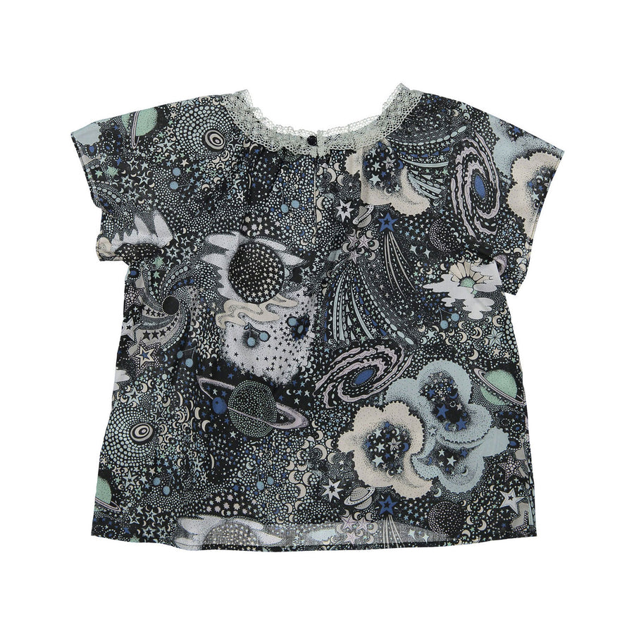 Bonpoint Black Solar Print Chevron Nellia Blouse