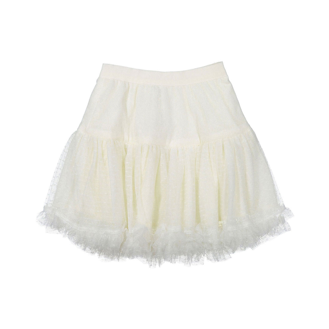 Bonpoint Cream Tulle Dot Dropwaist Skirt