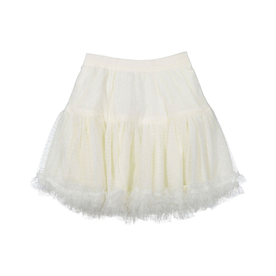 Bonpoint Cream Tulle Dot Dropwaist Skirt