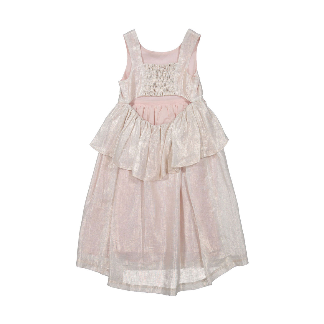 Bonpoint Rose Lurex Peplum Nice Dress