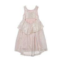 Bonpoint Rose Lurex Peplum Nice Dress