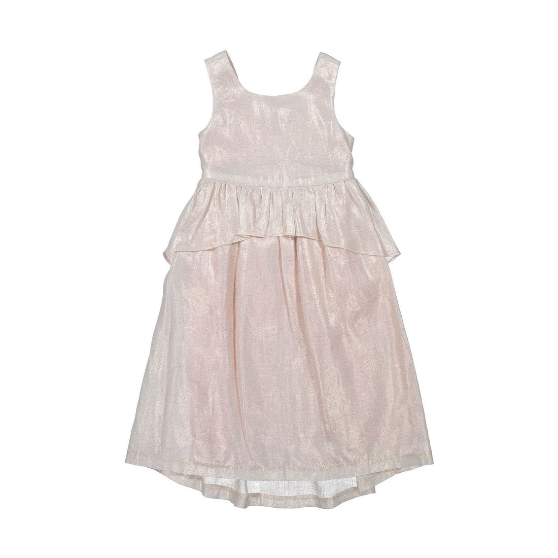 Bonpoint Rose Lurex Peplum Nice Dress