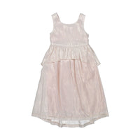 Bonpoint Rose Lurex Peplum Nice Dress
