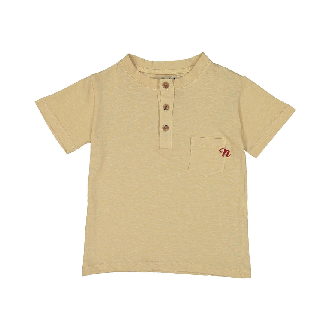 Nupkeet Cream EmbroideredLogo Henley