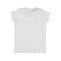 Bonpoint White Tulle Collar Tee