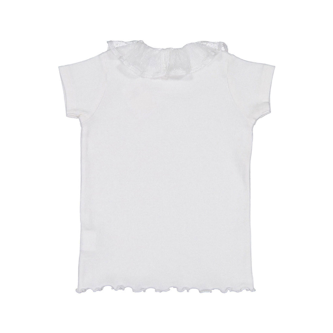 Bonpoint White Tulle Collar Tee