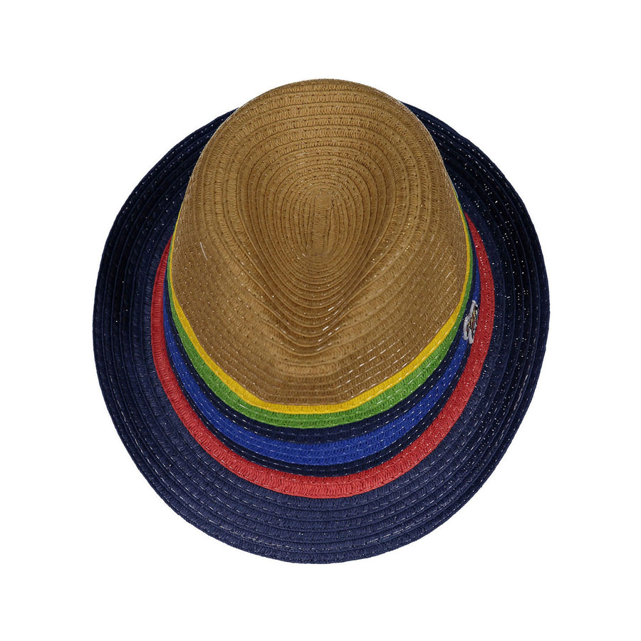 Paul Smith Junior Straw Striped Fedora