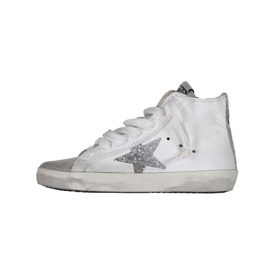 Golden Goose White Leather - Silver Glitter Francy Sneakers