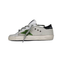Golden Goose Silver Mesh - Lime Suede Superstar Sneakers