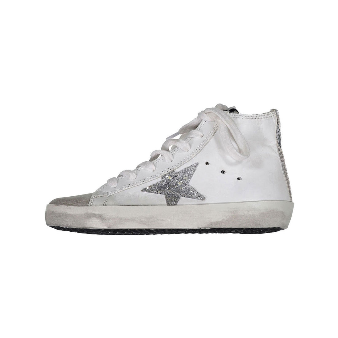 Golden Goose White Leather - Silver Glitter Francy Sneakers