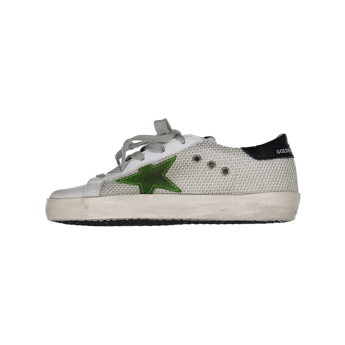 Golden Goose Silver Mesh - Lime Suede Superstar Sneakers