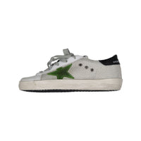 Golden Goose Silver Mesh - Lime Suede Superstar Sneakers
