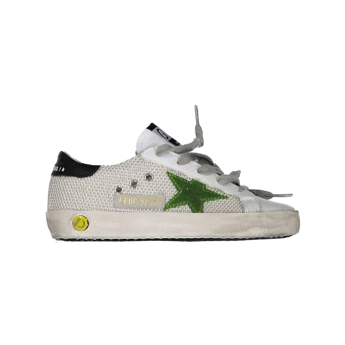 Golden Goose Silver Mesh - Lime Suede Superstar Sneakers