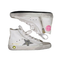 Golden Goose White Leather - Silver Glitter Francy Sneakers