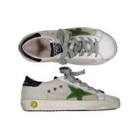 Golden Goose Silver Mesh - Lime Suede Superstar Sneakers