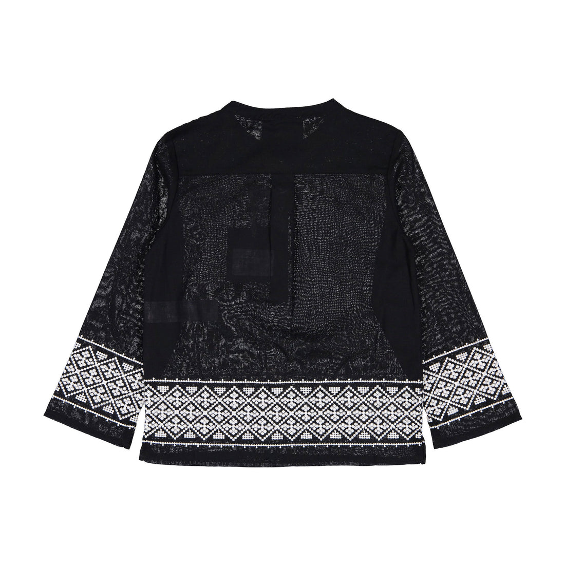 DOUDOU Black Embroidered Woven Shirt