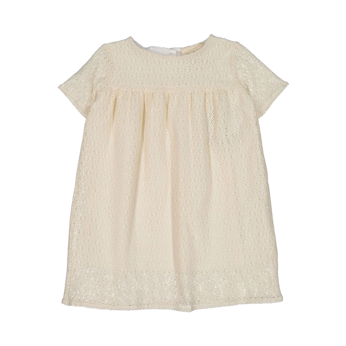 DOUDOU Cream Crochet Dress