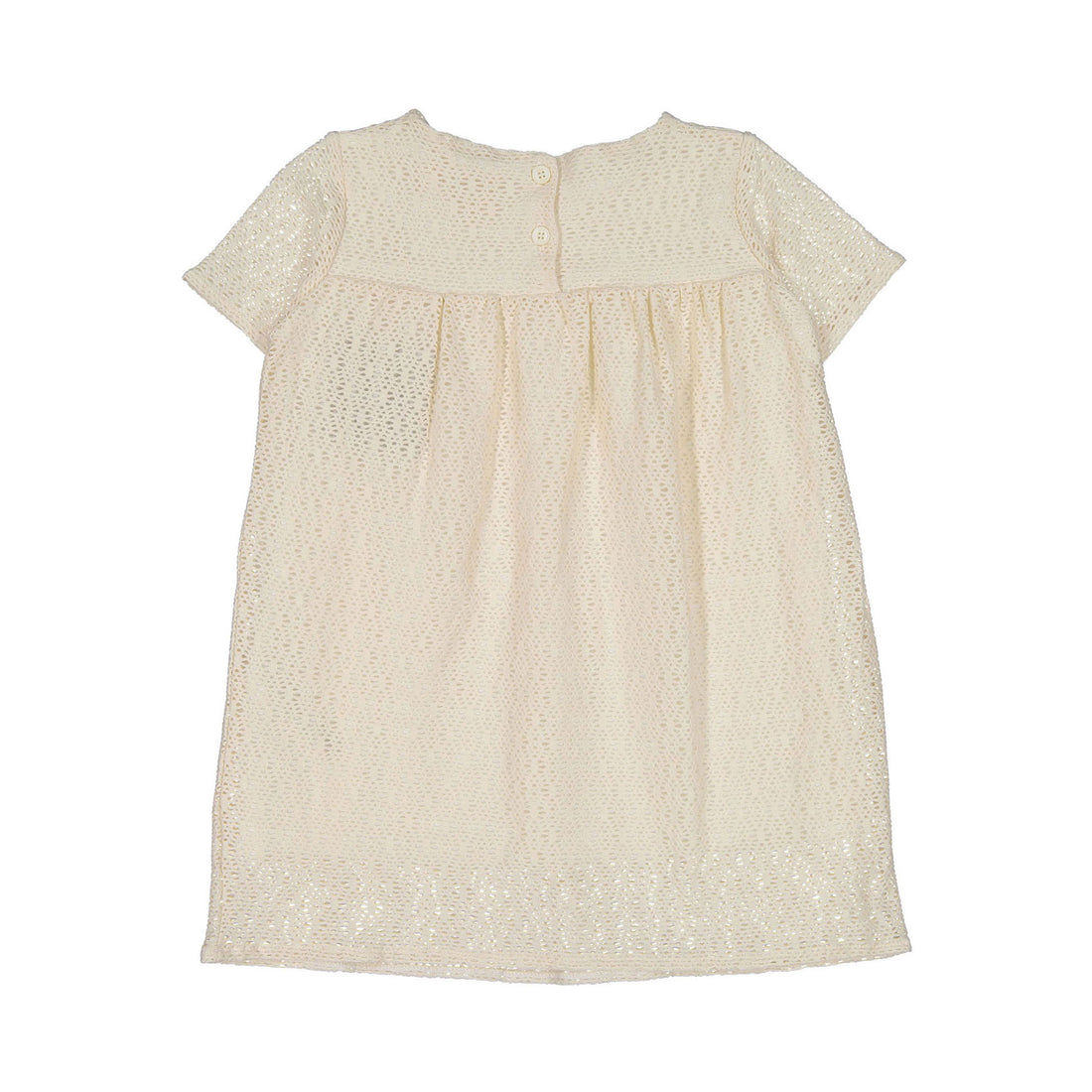 DOUDOU Cream Crochet Dress