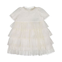 DOUDOU White Glitter Ruffle Tulle Dress