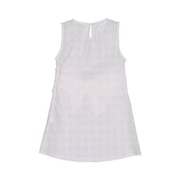 DOUDOU White Plaid Bow Dress