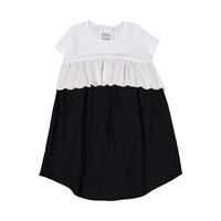 DOUDOU Black/Whie Ruffle Dress