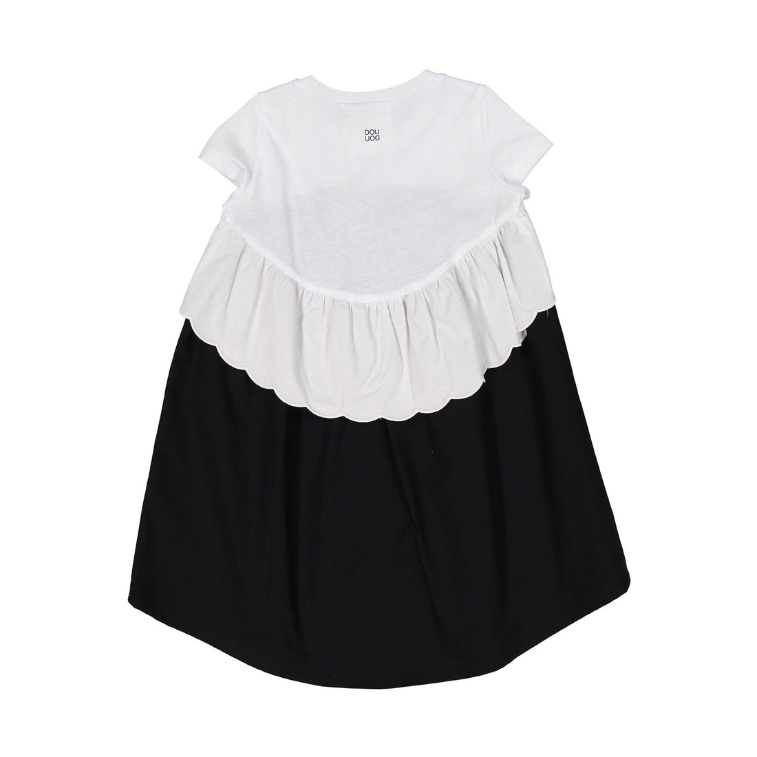 DOUDOU Black/Whie Ruffle Dress