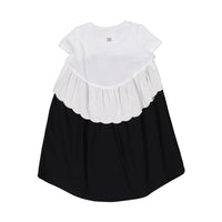DOUDOU Black/Whie Ruffle Dress